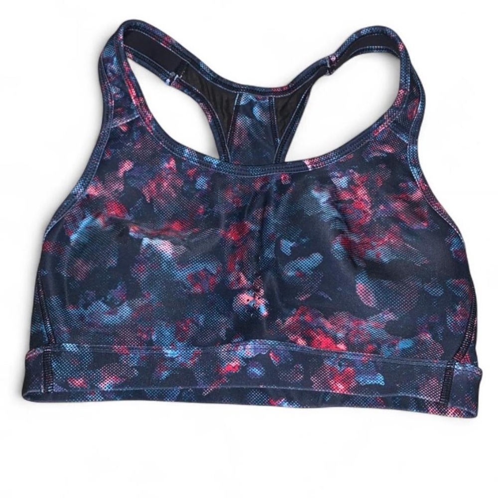 Avia Blue and Red Patterned Sports Bra
